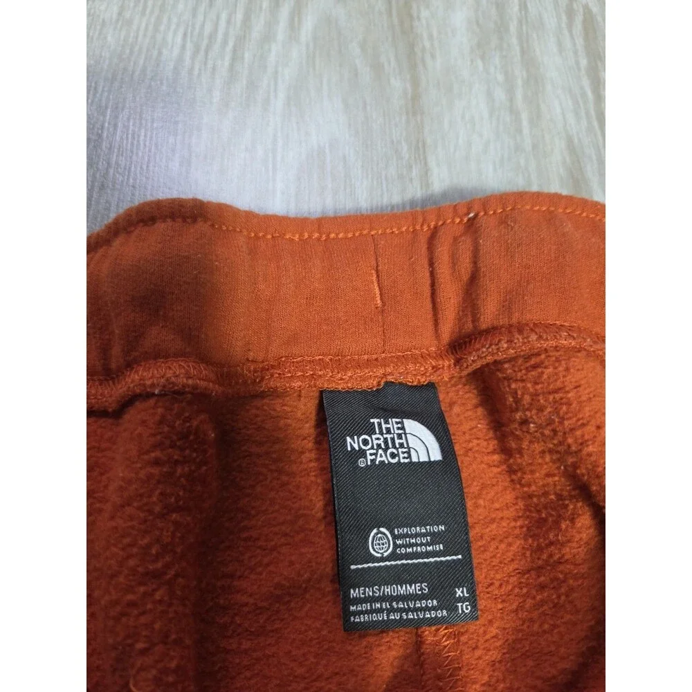 The North Face Mens XL Orange Rust Fleece Sweat Shorts Elastic Waist Pockets GUC